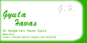 gyula havas business card